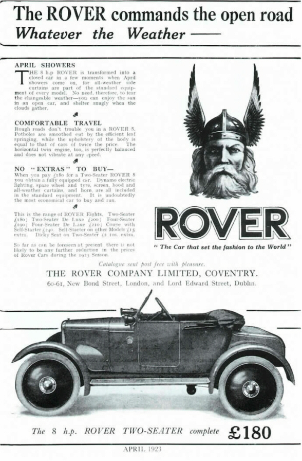 Werbung Rover Eight Two Seater 1923