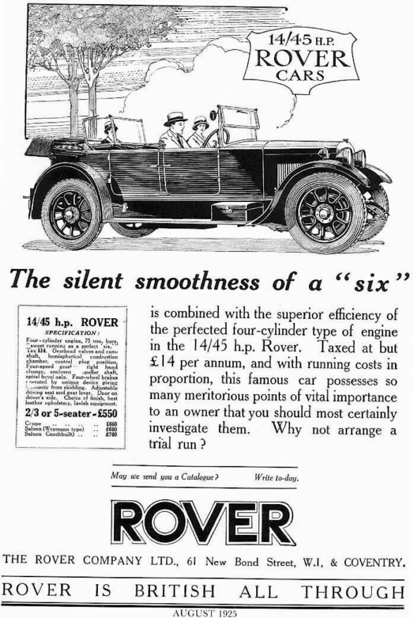 14/45 hp Werbung 1925